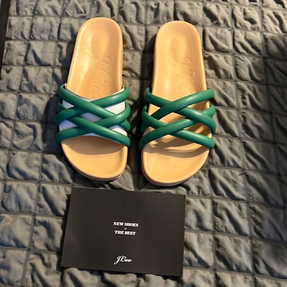 Brand new. Never worn. J Crew sandal slides